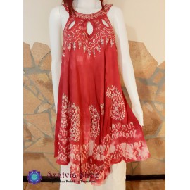 Indiai batikolt, pántos nyári ruha-rózsaszín