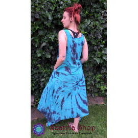 Batikolt, kantáros ruha- kék